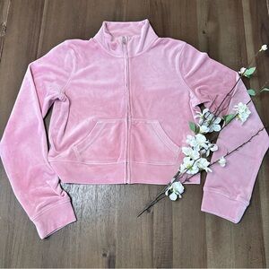Hollister pink velour jacket size small